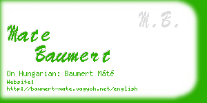 mate baumert business card
